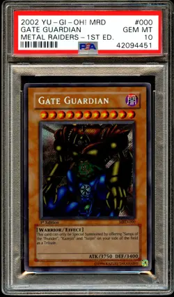 PSA 10 GEM MINT Gate Guardian MRD-000 1ST EDITION SECRET RARE Yugioh Card 451 - Image 1