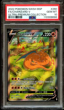PSA 10 GEM MINT Charizard V SWSH260 UPC ALTERNATE ART PROMO Pokemon Card 686 - Image 1