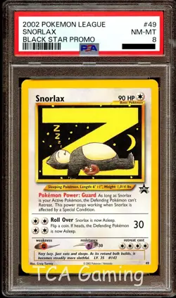 PSA 8 NM-MINT Snorlax Z # 49 WOTC Black Star Promo Pokemon Card - Image 1