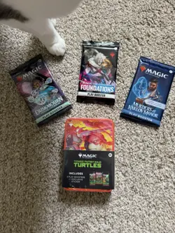 Magic: The Gathering Ninja Turtles Tin with 3 other MTG booster packs - Image 1