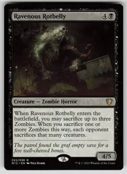 Ravenous Rotbelly Normal R Commander: Innistrad: Midnight Hunt 22 NM - Image 1