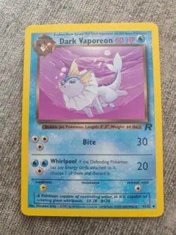 Pokemon Card Dark Vaporeon Team Rocket Uncommon 45/82 LP WOTC Vintage TCG Rare - Image 1