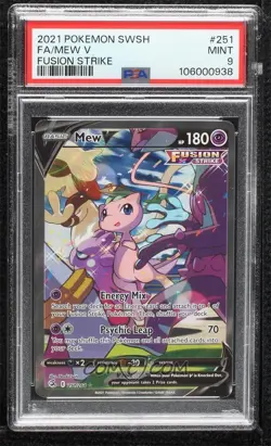 2021 Pokemon Sword & Shield Fusion Strike Mew V #251 FA PSA 9 - Image 1
