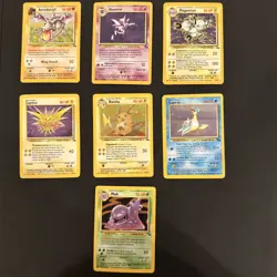 Pokemon TCG Fossil Unlimited Holo Lot of 7 - Zapdos/Raichu/Lapras/Aerodactyl ++ - Image 1