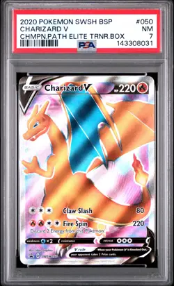 2020 POKEMON SWSH BLACK STAR PROMO #050 CHARIZARD V PSA 7 - Image 1