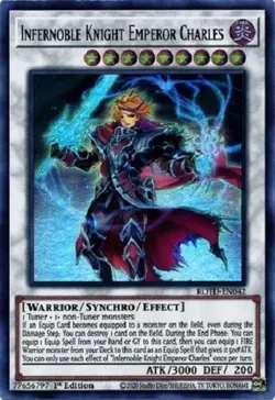 * INFERNOBLE KNIGHT EMPEROR CHARLES * 1ST EDITION ULTRA RARE ROTD-EN042 YUGIOH! - Image 1