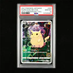 PSA 10 GEM MT 2021 Pokemon JPN Pikachu-Rev.Foil 001/028 - Image 1