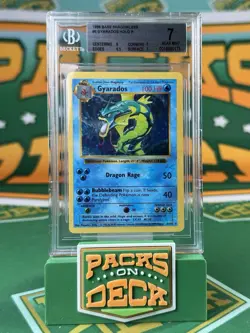 1999 Pokemon Base Set Shadowless Gyarados 6 Holo NEAR MINT+ BGS 7 - Image 1