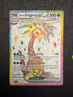 Pokemon TCG Alolan Exeggutor EX 225/191 Scarlet & Violet Surging Sparks Full Art - Image 1