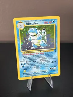 Blastoise Holo Rare 2/130 Pokemon Base Set 2 WotC 2000 MP Swirl - Image 2