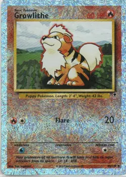 Pokemon: Legendary Collection: Reverse Holofoil Growlithe: MP Condition - Image 1