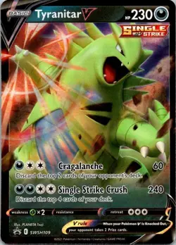TYRANITAR V SWSH109 SWORD & SHIELD POKEMON TCG (PROMO ULTRA RARE, NM) (SKU 1-4) - Image 1
