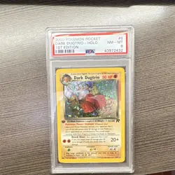 PSA 8 Dark Dugtrio Pokemon TCG Team Rocket 1st Edition Holo 2000 6/82 - Image 1