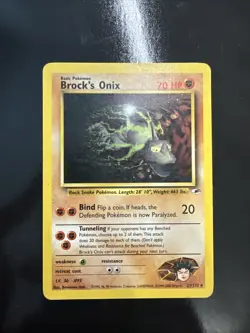 Pokemon TCG Brock's Onix Gym Heroes 21/132 Unlimited Rare LP - Image 1