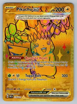 Pikachu ex 179/131 Hyper Rare Prismatic Evolutions Pokemon NM - Image 1