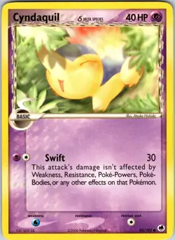 Cyndaquil (Delta Species) 45/101 Dragon Frontiers Pokemon TCG LP Normal - Image 1