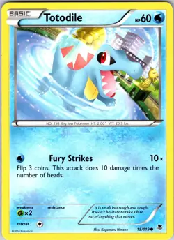 Totodile 15/119 XY - Phantom Forces Pokemon NM Normal - Image 1