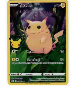 FULL ART Pikachu 005/025 Pokemon 25th Anniversary Celebrations Holo (FREE S&H). - Image 1