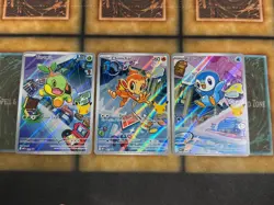 Pokemon First Partner Illustration Turtwig Chimchar Piplup 040 041 042 Set NM - Image 1