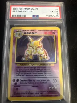 1999 POKEMON BASE SET UNLIMITED #1 ALAKAZAM-HOLO PSA 6 P2 - Image 1