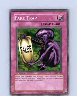 Yu-Gi-Oh TCG Fake Trap SDJ-049 1st Edition Common Card Played MP-LP - Image 1