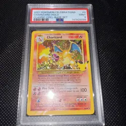 Pokemon Charizard Celebrations Classic Collection Holo Card PSA 9 Gem Mint - Image 1