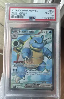 Pokemon Scarlet & Violet 151 Blastoise EX English Card 184/165 PSA 10 GEM MINT - Image 1