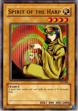 Yu-Gi-Oh TCG Spirit Of The Harp SDJ-004 Unlimited Regular Common Card NM - Image 1