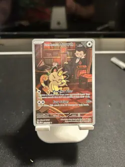 Team Rockets Meowth Card 203/182 Destined Rivals Illustration Rare - Image 1