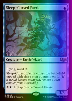 MTG Magic the Gathering Sleep-Cursed Faerie (66/475) Wilds of Eldraine LP FOIL - Image 1