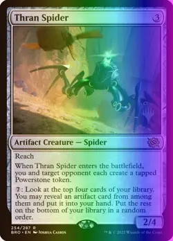 MTG Magic the Gathering Thran Spider (254p/180) The Brothers' War Promos NM FOIL - Image 1