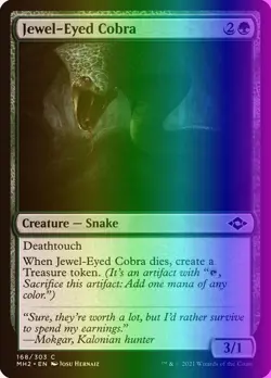 MTG Magic the Gathering Jewel-Eyed Cobra (168/767) Modern Horizons 2 LP FOIL - Image 1
