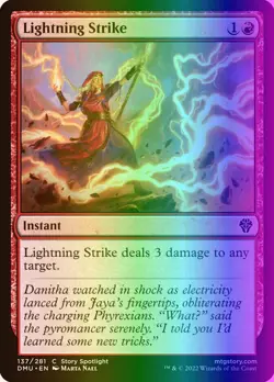 MTG Magic the Gathering Lightning Strike (137/552) Dominaria United LP FOIL - Image 1