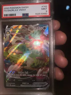 Pokemon TCG Snorlax VMAX Sword & Shield Base Set 142/202 PSA 9 - Image 3