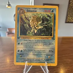 Wizards of the Coast Pokemon Omastar Fossil 40/62 1st Edition Unc 70 HP 1999 TCG - Image 1