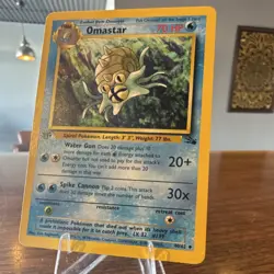 Wizards of the Coast Pokemon Omastar Fossil 40/62 1st Edition Unc 70 HP 1999 TCG - Image 2