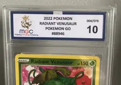 2022 Pokemon Go #004/078 Radiant Venusaur MGC 10 - Image 3