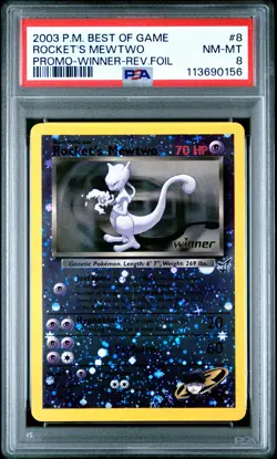 Rocket's Mewtwo 2003 Pokemon Best of Game Reverse Holo Winner PSA 8 #8 - Image 1
