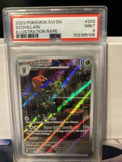 2023 Pokemon Scarlet & Violet SCOVILLIAN Illustration Rare Holo 202/198 PSA 9 - Image 1