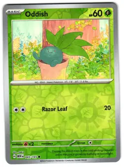 Oddish 043/165 Reverse Holo SV: Scarlet & Violet 151 English Pokemon NM - Image 1