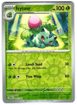 Ivysaur 002/165 Reverse Holo SV: Scarlet & Violet 151 English Pokemon NM - Image 1