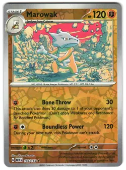 Marowak 105/165 Reverse Holo SV: Scarlet & Violet 151 English Pokemon NM - Image 1