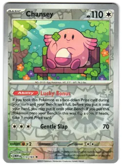Chansey 113/165 Reverse Holo SV: Scarlet & Violet 151 English Pokemon NM - Image 1