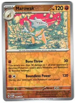 Marowak 105/165 Reverse Holo SV: Scarlet & Violet 151 English Pokemon NM - Image 1