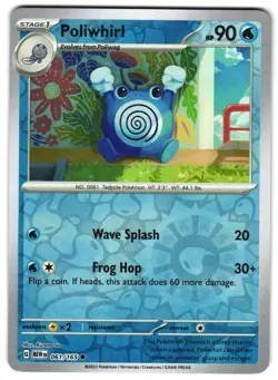 Poliwhirl 061/165 Reverse Holo SV: Scarlet & Violet 151 English Pokemon NM - Image 1