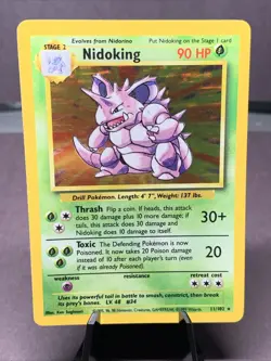 Pokemon TCG Nidoking Base Set Unlimited Holo Rare 11/102 WOTC VTG 1999 NM - Image 1