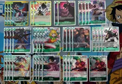 One Piece TCG OP14 Dracule Mihawk Green Deck w/ 10 Dons!! - Sleeved - Image 1