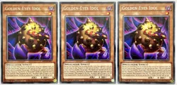 3 x KICO-EN011 Golden-Eyes Idol - Rare 1st Edition Near Mint YuGiOh Cards - Image 1