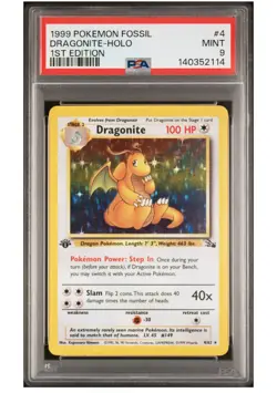 PSA 9 - 1st Edition Dragonite Holo Pokemon Card (1999) #4 English - Image 1