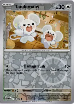 Tandemaus Reverse Holo SV04: Paradox Rift 153/182 Pokemon Card TCG - Image 1